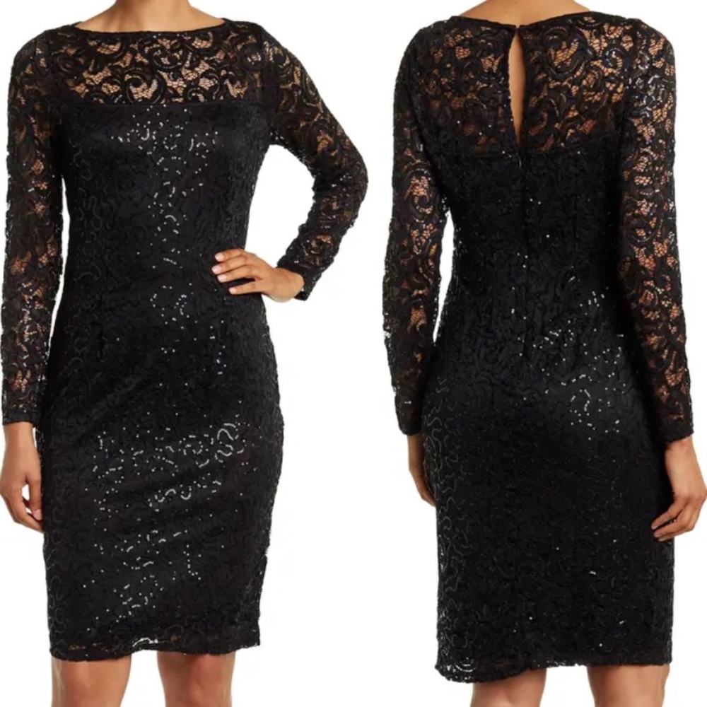 Marina sequins green formal dress